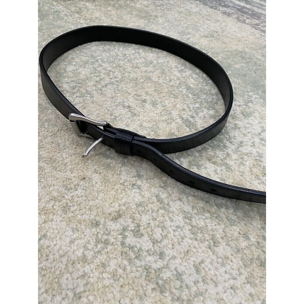 Duluth Trading Company Mens Black Leather Belt Size 46 - Casual Professional